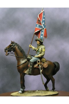MV 100, Sargento de caballería confederado, con bandera (El kit se vende sin montar ni pintar)
